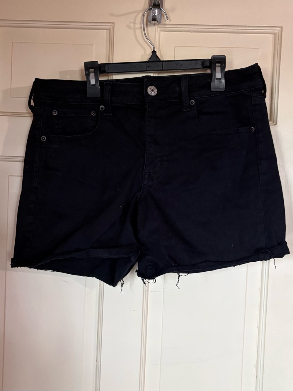 American Eagle Outfitters Ne(x)t Level Stretch Black Cuffed Shorts Size 12 Midi
